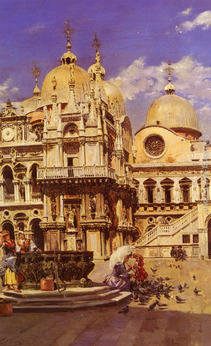Piazza San Marco painting - Ulpiano Checa y Sanz Piazza San Marco art painting
